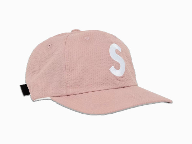 Supreme Seersucker S Logo 6-Panel Pink