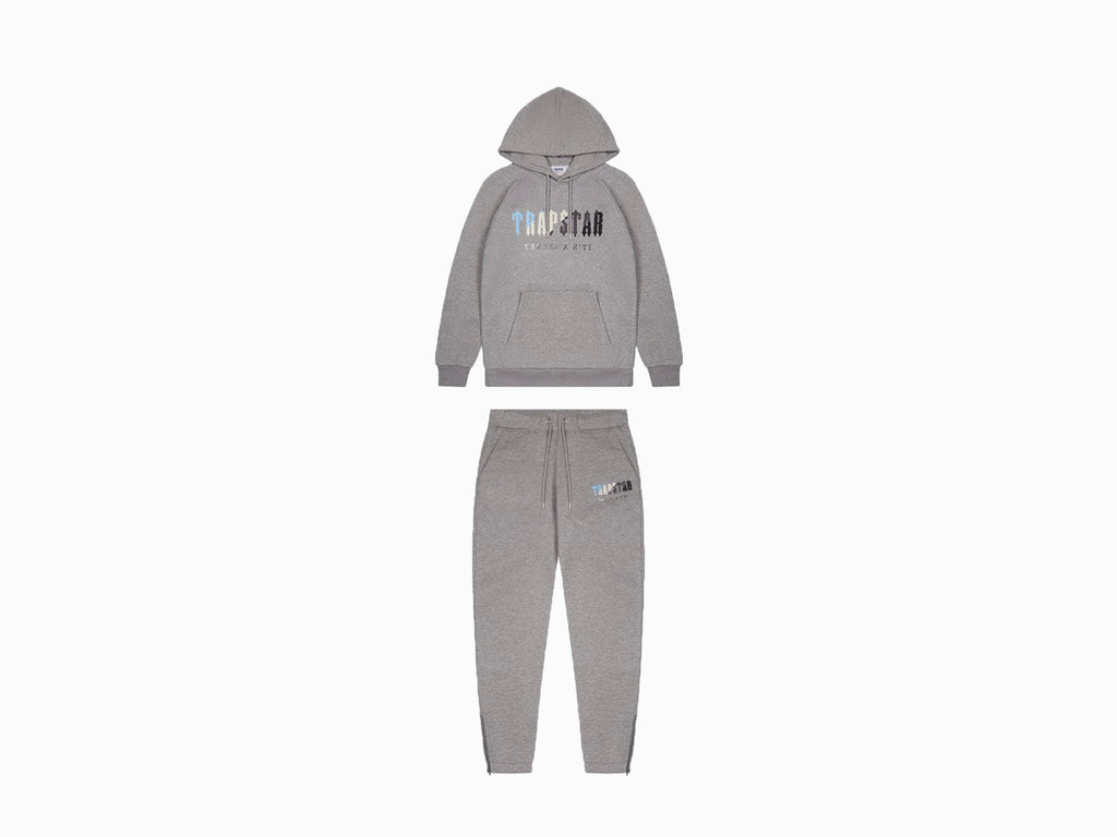 Trapstar Chenille Decoded 2.0 Hooded Tracksuit - Grey/Blue