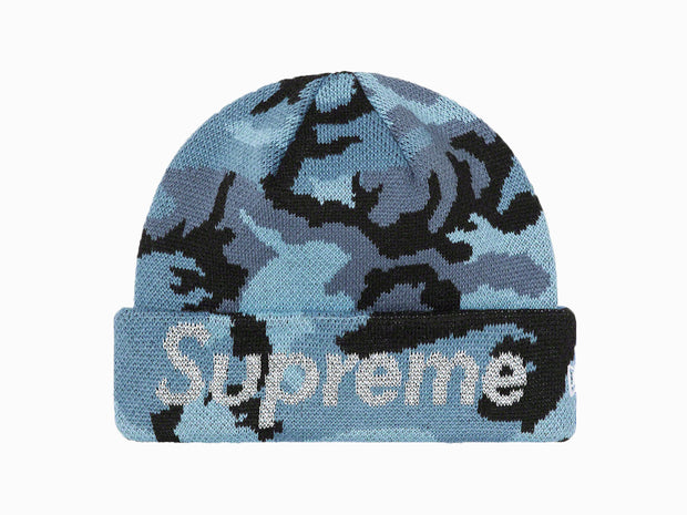 Supreme New Era Split Beanie Blue – Copsource Uk