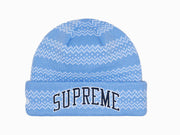 Supreme New Era Split Beanie Blue